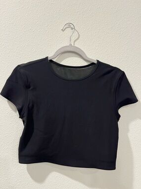 lululemon athletica Black Short Sleeve Crop Top